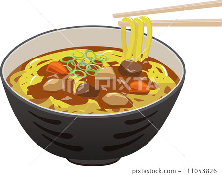 Curry udon lifted with chopsticks 111053826
