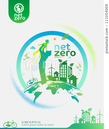 Net zero and carbon neutral concept. Net zero and carbon neutral concept. 111054009