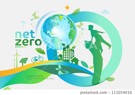 Net zero and carbon neutral concept. 111054010