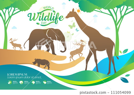 World Wildlife Day Logo design template, March 3 111054099