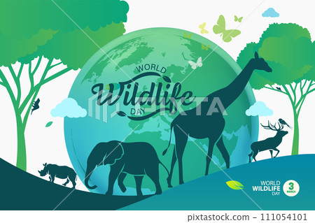 World Wildlife Day Logo design template, March 3 111054101