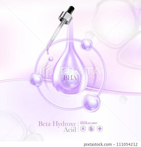 concept of Beta hydroxy acid , BHA for Skin Care Cosmetic poster, banner design 111054212