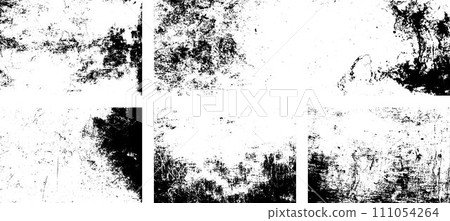 Grunge frame and border. Black and white grunge. Distress overlay texture. Dust and rough dirty wall background. Distress illustration simply place over object to create grunge effect. Vector EPS10. 111054264