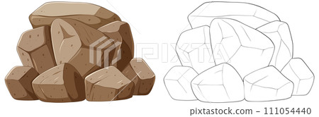 Stylized Vector Illustration of Rocks 111054440