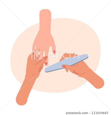 在美甲沙龍去除凝膠指甲/去除凝膠指甲/指甲護理的插圖 111054687