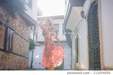 female summer travel to Antalya, Turkey female summer travel to Antalya, Turkey 111054850