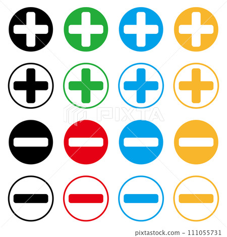 plus minus button plus minus button 111055731