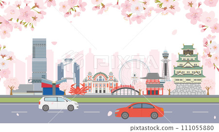 Car driving through the streets of Osaka in spring (Full HD 16:9 size) Car driving through the streets of Osaka in spring (Full HD 16:9 size) 111055880