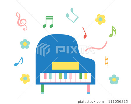 colorful piano and musical notes 111056215