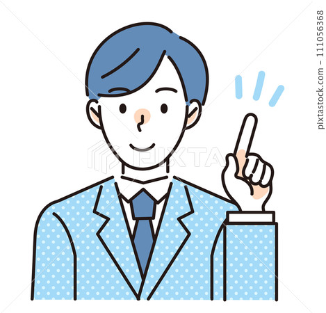 Male office worker businessman pointing to a point 111056368
