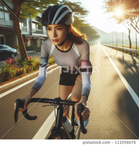 Cycling training for an active Japanese woman in her twenties 111056678