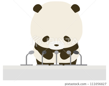 Panda holding an apology press conference 111056827
