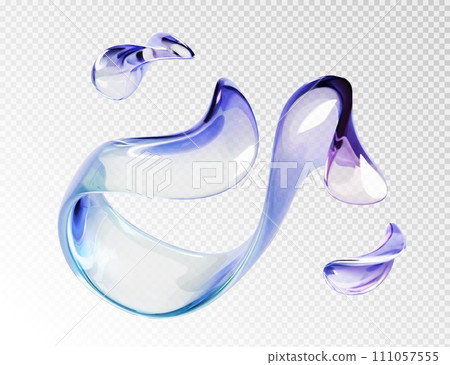 Abstract liquid glass transparent ribbon. 111057555