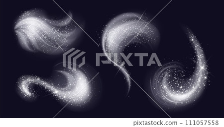 White swirl fragrance wind with snow particles. 111057558