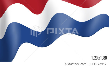 Holland country flag realistic independence day background. Netherlands commonwealth banner in motion waving, fluttering in wind. Festive patriotic HD format template for independence day Holland country flag realistic independence day background. Netherlands commonwealth banner in motion waving, fluttering in wind. Festive patriotic HD format template for independence day 111057957