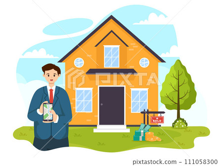 Land Broker Vector Illustration with Bridging Investors or Buyers and Sellers Agent for Buy, Rent and Sell Property in Flat Cartoon Background Land Broker Vector Illustration with Bridging Investors or Buyers and Sellers Agent for Buy, Rent and Sell Property in Flat Cartoon Background 111058300