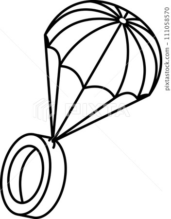 ring parachute isometric Line icon 111058570