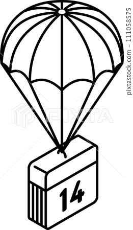 calendar parachute isometric Line icon calendar parachute isometric Line icon 111058575