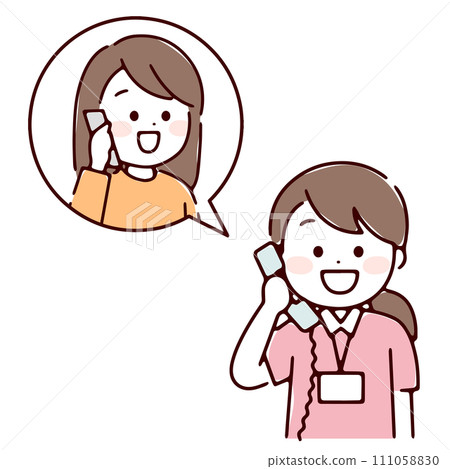 與工作人員通電話的女人 111058830