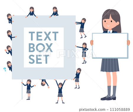 一組穿著海軍藍西裝外套、有留言板的女學生 111058889