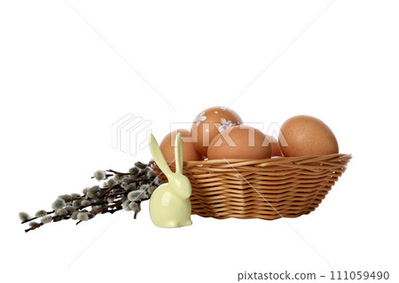 PNG, Concept of Easter with willow, isolated on white background 111059490