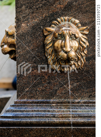 lion's head water fountain. 111059715