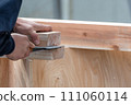 Carpentry work with a chisel 111060114