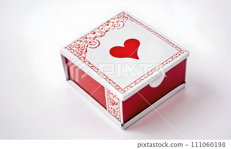 AI-generated content. box heart on a white background, valentine's day, hearts, romance, red heart on a white background, valentine's day holiday, gifts, expectation dream, fantasy gift valentine's 111060198