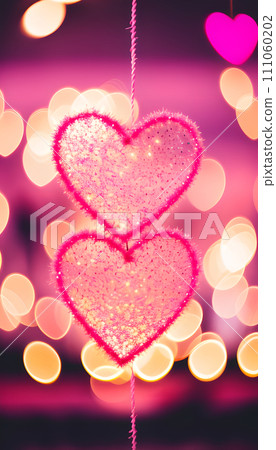 AI-generated content. bokeh heart, valentine's day, romantic valentine day, holiday love background, bokeh heart, sparkling hearts background, love romance, pink, red, shiny background sparkles heart 111060202