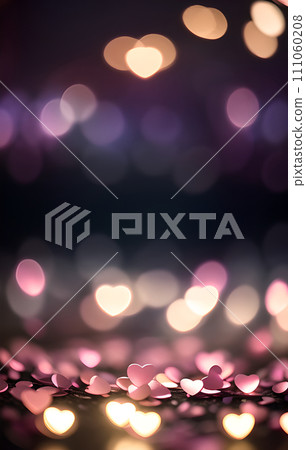 AI-generated content. bokeh heart, valentine's day, romantic valentine day, holiday love background, bokeh heart, sparkling hearts background, love romance, pink, red, shiny background sparkles heart 111060208