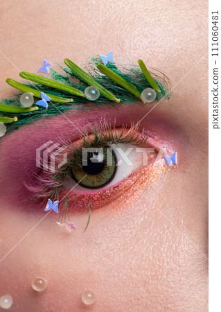 Portrait of a beautiful girl with creative make-up Portrait of a beautiful girl with creative make-up 111060481