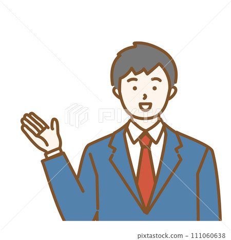 男學生擺出指導姿勢的插圖 男學生擺出指導姿勢的插圖 111060638