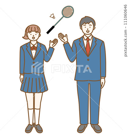 指導羽球社的男女學生 指導羽球社的男女學生 111060646