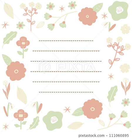 橙色、黃色和綠色春花字母框架 111060895