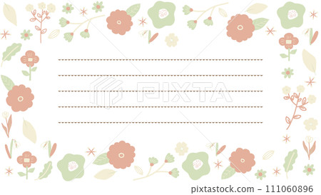 Orange, yellow and green spring flower letter frame Orange, yellow and green spring flower letter frame 111060896