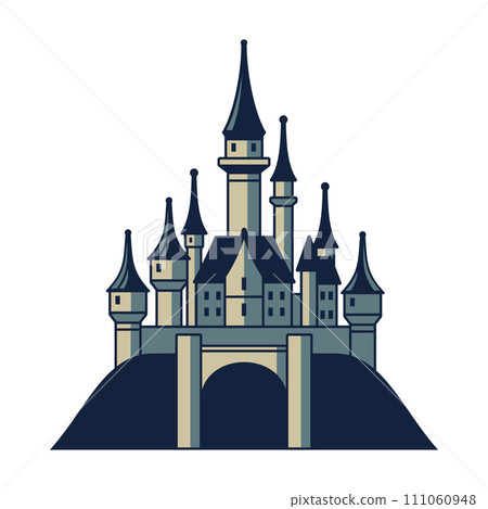 Old Castle Icon on White Background. Vector Logo 111060948