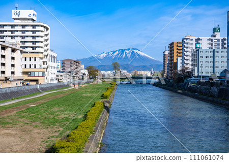 Morioka cityscape and Mt. Iwate Morioka cityscape and Mt. Iwate 111061074