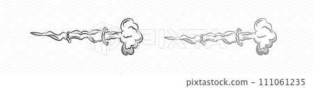 Smoke cartoon vector wind puff . Comic smoke puff 111061235