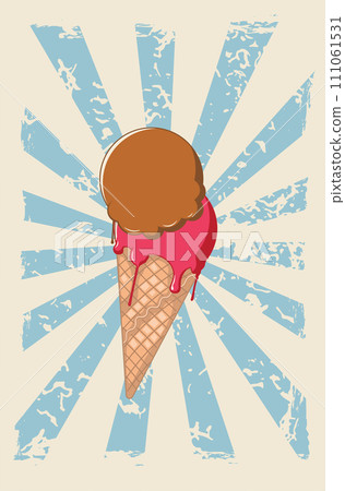Chocolate and pink ice cream 111061531