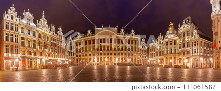 Grand Place Square at night in Brussels, Belgium 111061582