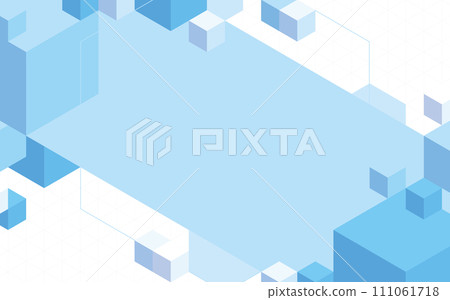 藍色立方體幾何圖案背景 藍色立方體幾何圖案背景 111061718