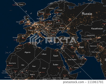 World map Earth BG background image city name country name night view World map Earth BG background image city name country name night view 111061781