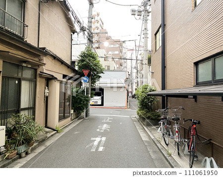 住宅區的道路。東京路。 111061950