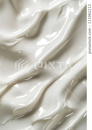 White cream texture, ideal for skincare product backgrounds, beauty editorials, and luxury wellness content. Face creme, body lotion, moisturizer. Vertical picture. Generative AI. 111062213