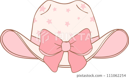 Coquette Cowgirl hat with pink ribbon bow  111062254