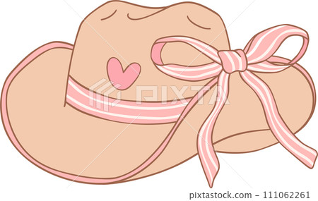 Coquette Cowgirl hat with pink ribbon bow Coquette Cowgirl hat with pink ribbon bow 111062261