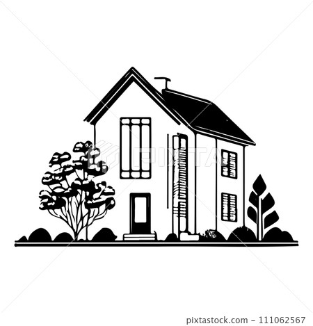 house modern simple illustration sketch hand draw  111062567