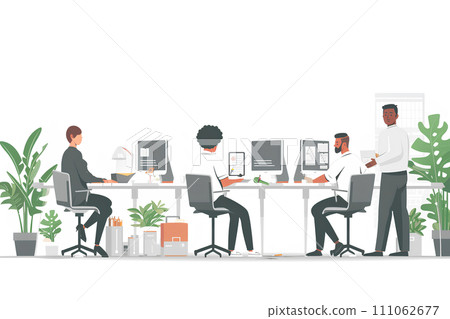 Office moving and tidying up 111062677