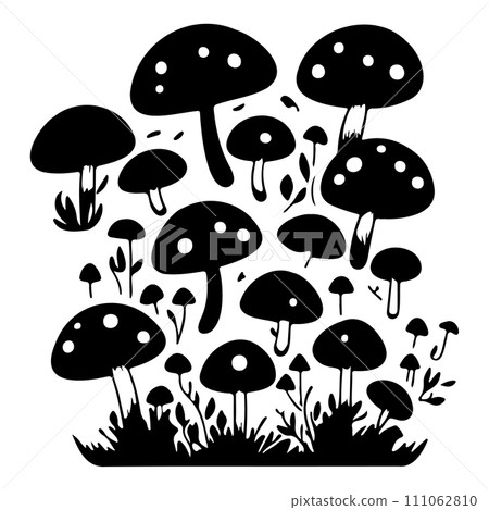 doodle mushroom illustration sketch draw black doodle mushroom illustration sketch draw black 111062810