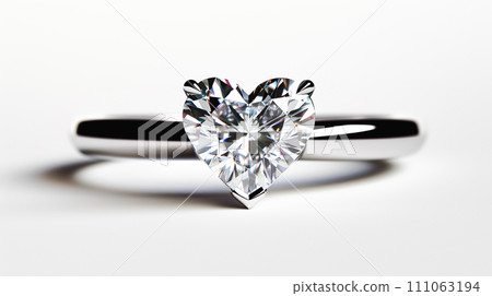 Heart-shaped diamond ring "AI generated image" 111063194